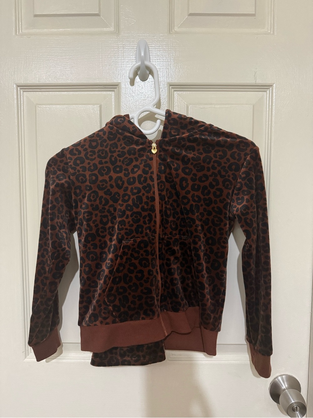 H&M Brown Leopard Print Kids Zip-Up Hoodie